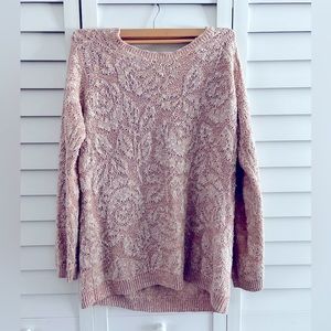 Lauren Conrad Woman’s Embroidered Blush Pink Sweater